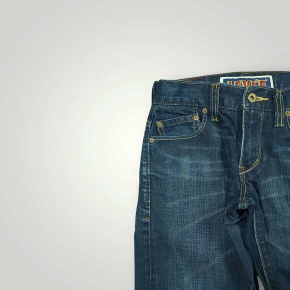 Levis 511 Jeans Mens 29x30 Y2K Skinny Low Rise Whiskered Distressed Dark Wash - Picture 7 of 14